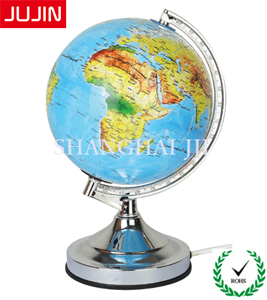Student Geography Learning Japanese Arabic Turkish English German Latin French Russian Spanish World Globe with Lamp