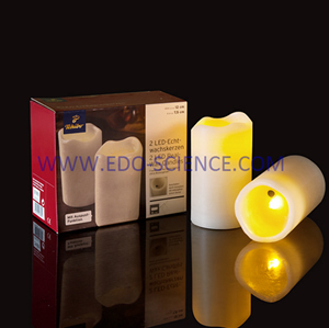 Hot Sale Battery Operated 7.5cm Diameter Flameless Moving Wick Led Real Wax Candle Light for Wedding Birthday Party Decoration